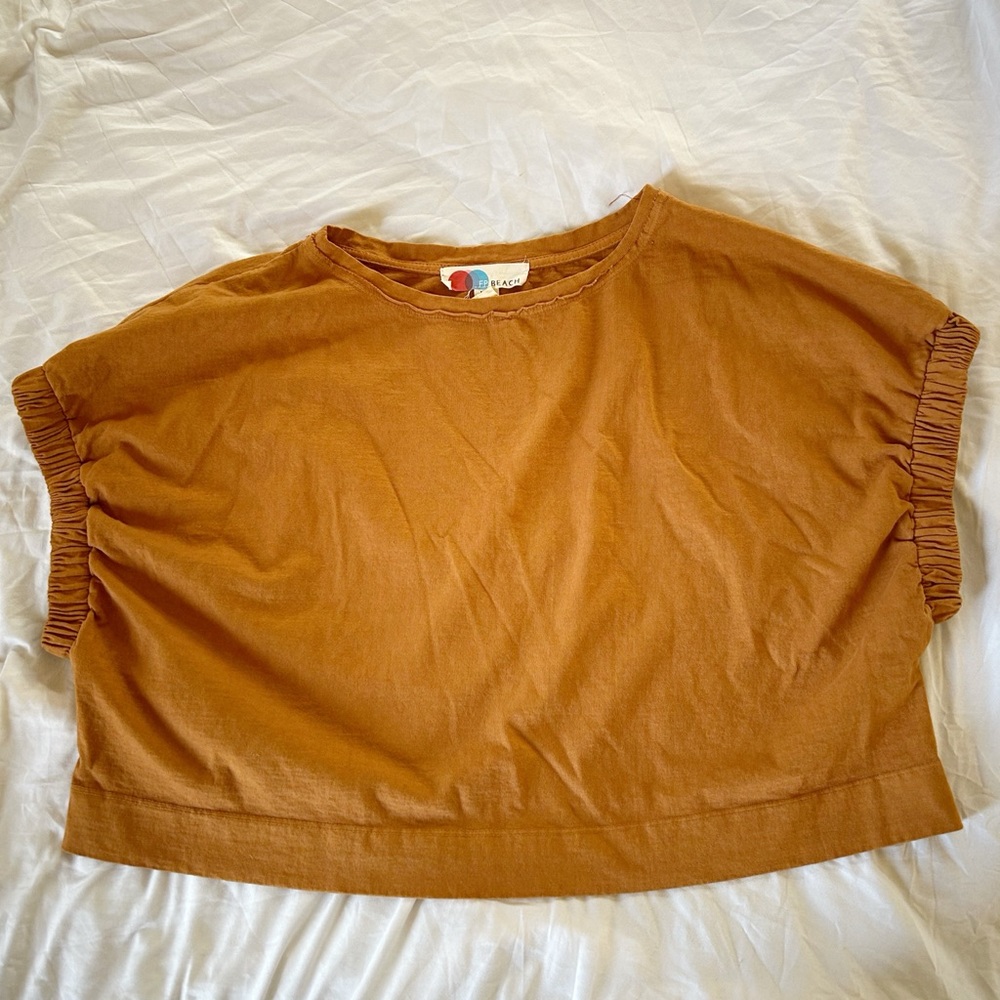 Free People Beach Rust Boxy Top | Short Sleeve Oversized Tee
